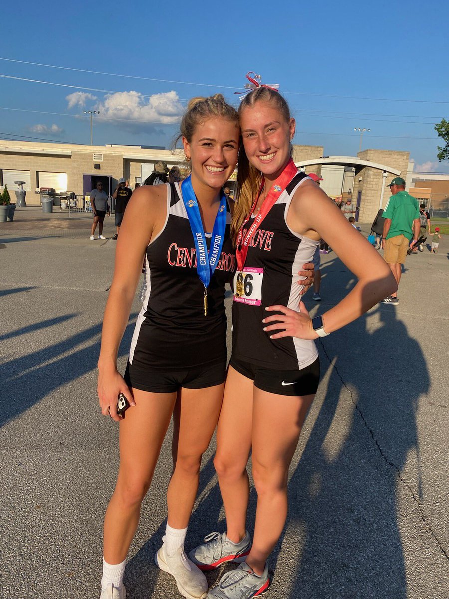 cg_sports's tweet photo. They missed @CenterGroveHS graduation tonight, but it was worth it! Congrats to seniors Taylor Jarosinski (state champion in pole vault) and Makensie Kramer (state runner up in 100 hurdles) for a great finish to their high school athletic career. https://t.co/13vHWJ3rye