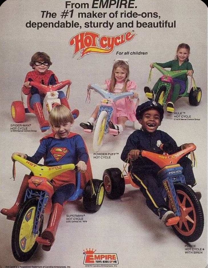 capecoraldwells's tweet photo. #HotCycle
I didn’t have the fancy superhero ones….. but damn these were so much fun back in the day!
#Empire 1979 https://t.co/LaEhAu2lhu