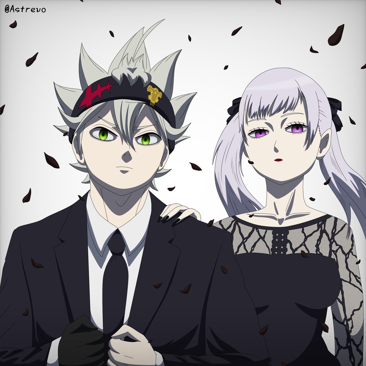 Astrevo's tweet photo. A couple, a dark day.

#ブラッククローバー #BlackClover #BCSpoilers #Fanart #Astelle https://t.co/n7qXlMFETL