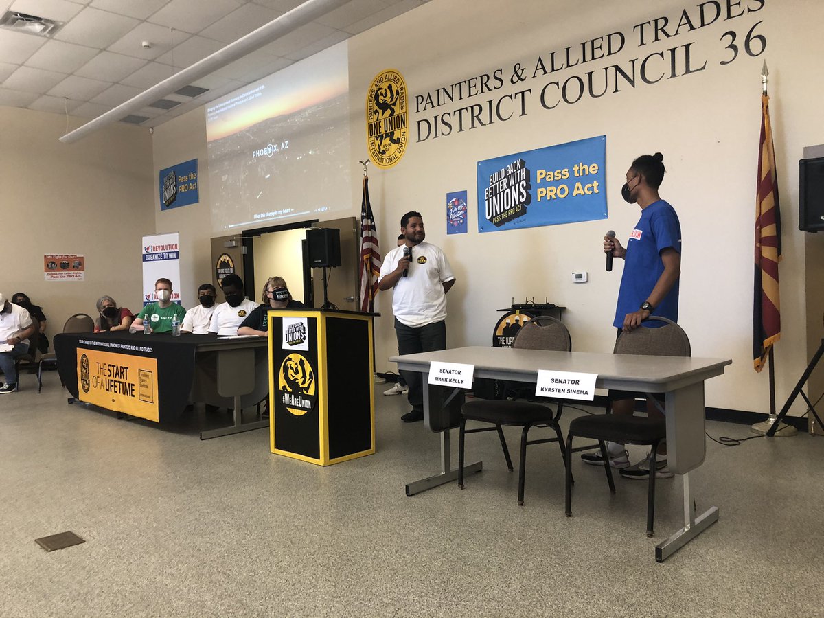 GoIUPAT's tweet image. Arizona workers across industries came together today to speak to the critical urgency and need to pass transformational labor law reform this year with the PRO Act.

It’s a shame Arizona’s Senate delegation hasn’t been with us in this fight.
