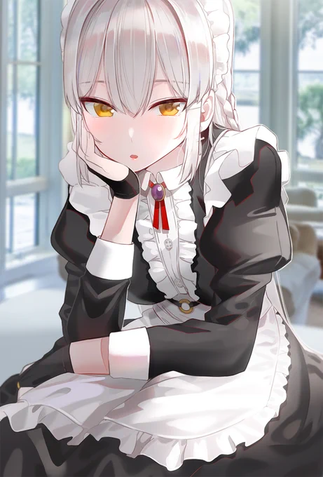 帰りが遅くなるご主人さまを待つメイドさん。😧 