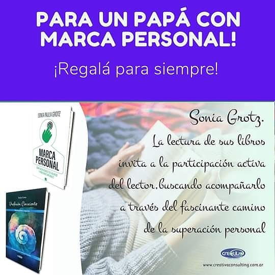 ¿Estás pensando en un #regalo para #Papa ? Un regalo para siempre! Marca Personal, cómo hacer visibles tus talentos y habilidades naturales Profesión Consciente 
Pedilo con dedicatoria personalizada!
Hola@creativaconsulting.com.ar