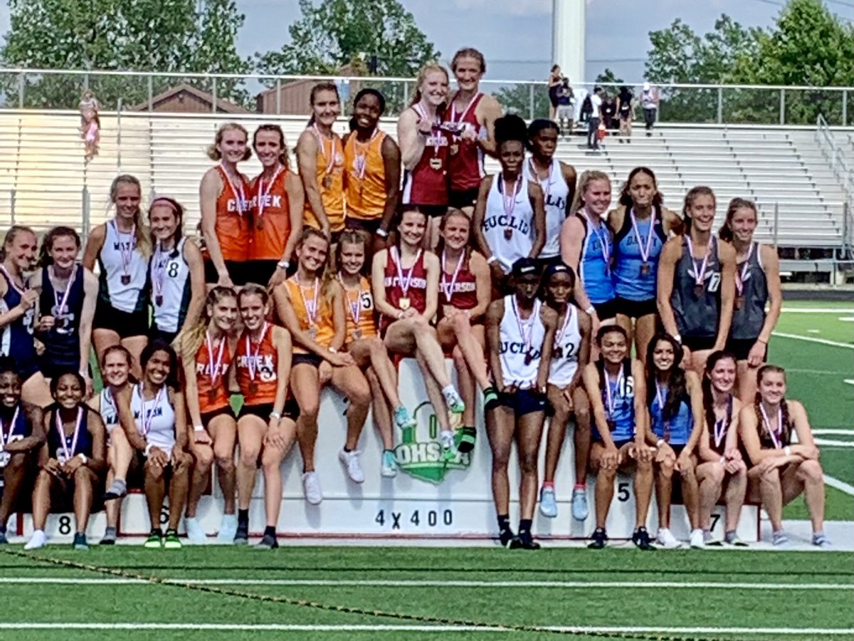 creekxc's tweet photo. @creektrackfield 4x400 @abbyyhobbs @AshtynGluck @elinorshuttle11 @julzw9 take 4th place @OHSAASports Track &amp; Field Championship #lastonebestone @bcreekathletics https://t.co/qSAJ81J0ik