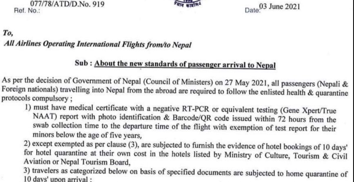 kashishds's tweet photo. Photo requirement on PCR report to fly TO Nepal makes no sense. Unlike Nepal, in many places reports do not include a pic of person.

This makes it difficult for Nepalis trying to come home.

Govt must remove this clause ASAP @hello_tourismnp @hello_CAANepal @BishnuRimal @mohpnep https://t.co/pWORcyLlSZ