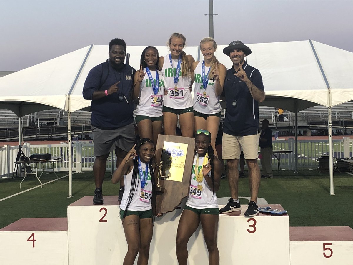 IHSAA1's tweet photo. Congratulations to the Indianapolis Cathedral Irish, the 2021 IHSAA Girls Track and Field State Champions! @gochsathletics https://t.co/6yDu3K3wac