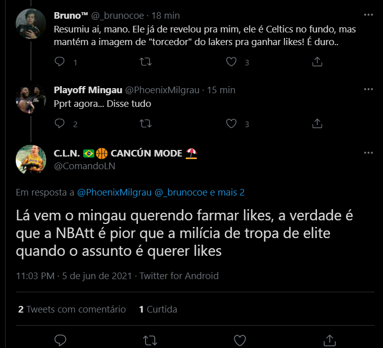 Nbattoutcontext's tweet photo. Lá vem o mingau querendo farmar likes, a verdade é que a NBAtt é pior que a milícia de tropa de elite quando o assunto é querer likes https://t.co/Ri5FGyyeKp