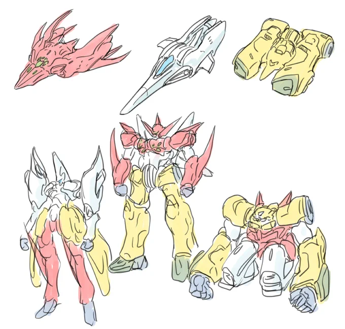 玩具で再現できそうでできなさそうなデザインの俺ゲッターを描いてみたよ どう? 