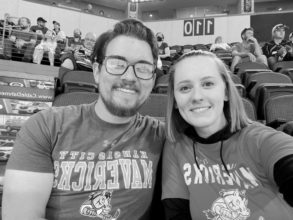 It’s our last <a href="/kc_mavericks/">Kansas City Mavericks</a> game (possibly ever) before we move away…🥺 This is the team that turned us into hockey fans!! 🧡💙