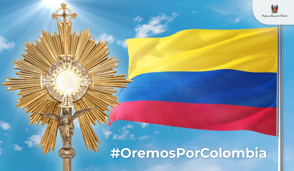 🙏Que en la solemnidad de #CorpusChristi nuestra #oración sea, especialmente, por la #paz de Colombia, la #salud de los enfermos y la #conversión de quienes se aferran a la violencia.
.
#Eucaristia #SantaMisa #CuerpodeCristo #SangredeCristo