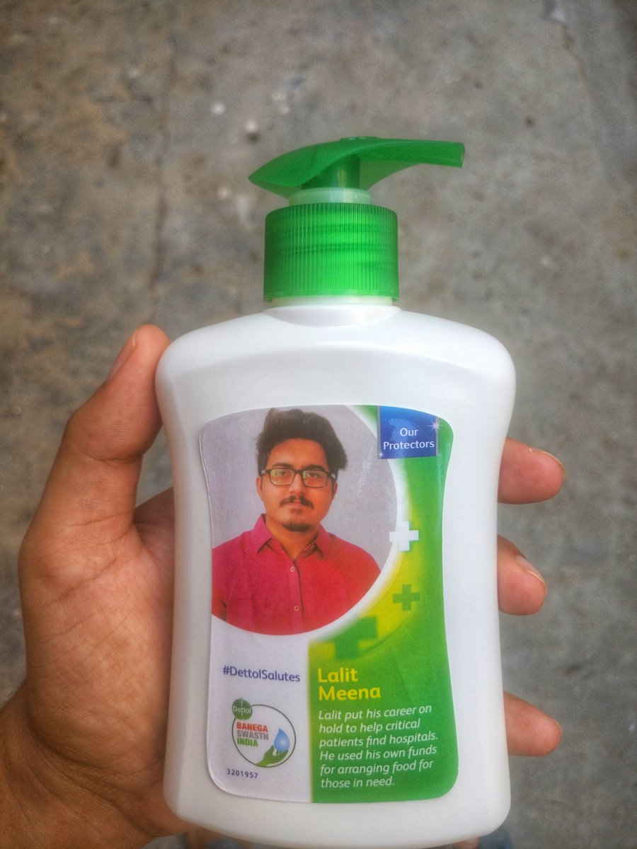 zeuslalit's tweet photo. Received a surprise package. I feel lucky and blessed.

Thank you @DettolIndia for honouring my covid relief work under #Dettolsalutes campaign, by printing my photo on your products. And also for the Certificate and that huge Dettol hamper. https://t.co/5M73s8lkUv