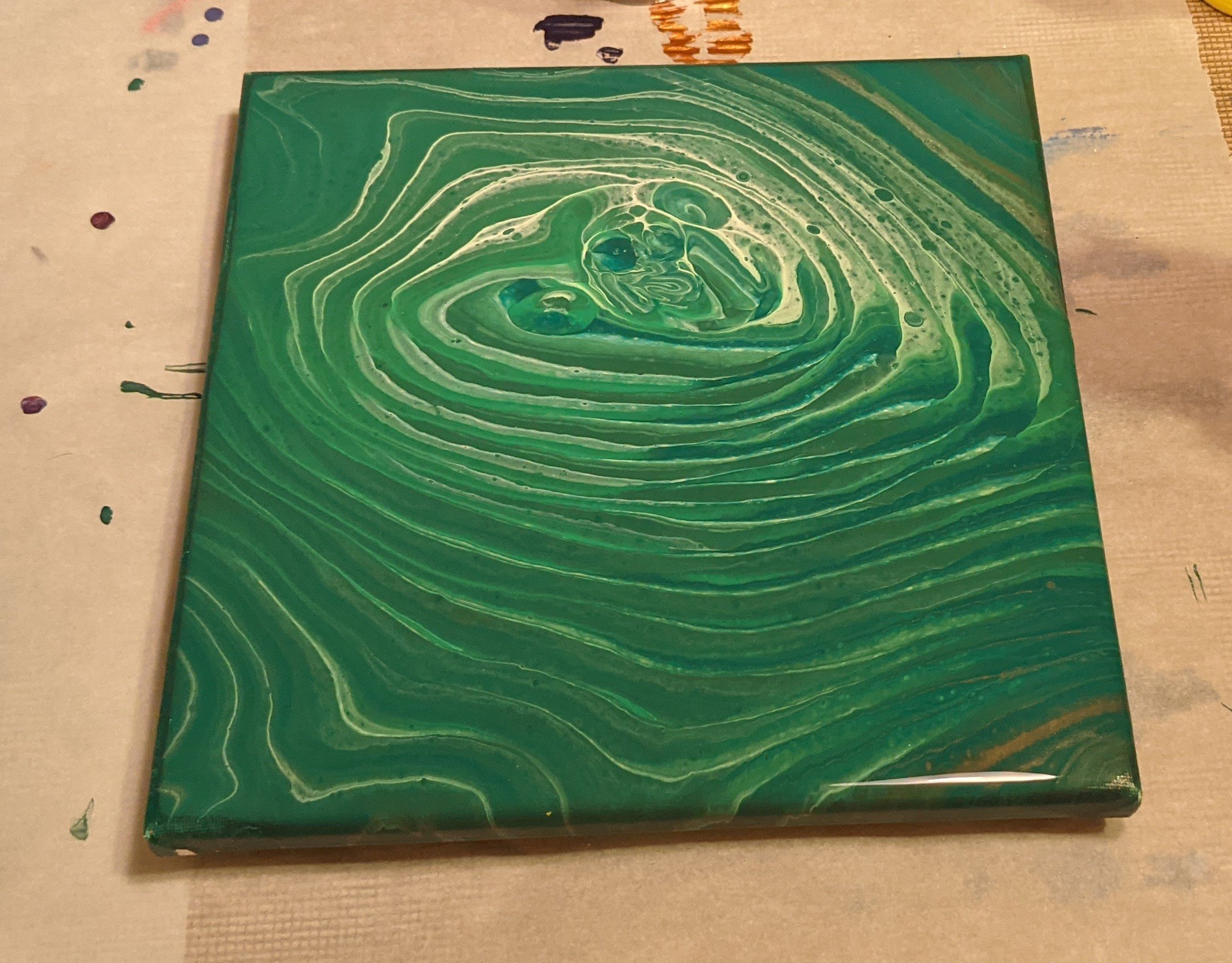 Testing Rust-oleum Crystal Clear Enamel Spray to Seal Acrylic Pour  Paintings 