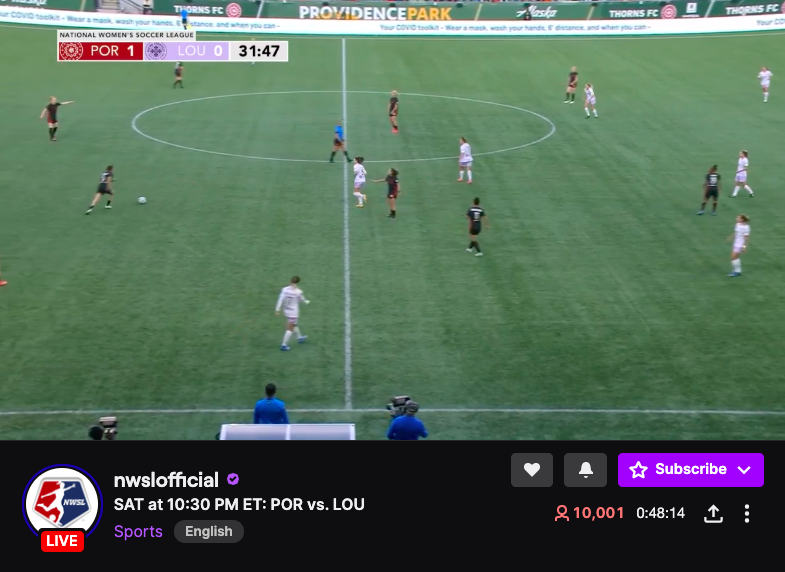 SheTalksBall's tweet photo. You make it accessible, people will watch! Over 10,000 watching @NWSL on @Twitch at the moment, from across the globe - USA, India, Indonesia, Philippines, Austria, Brazil, Portugal, Wales, Australia, Chile, and more!
#SheTaksBall #NWSL #NWSLRewind https://t.co/lguuKfa4Ut