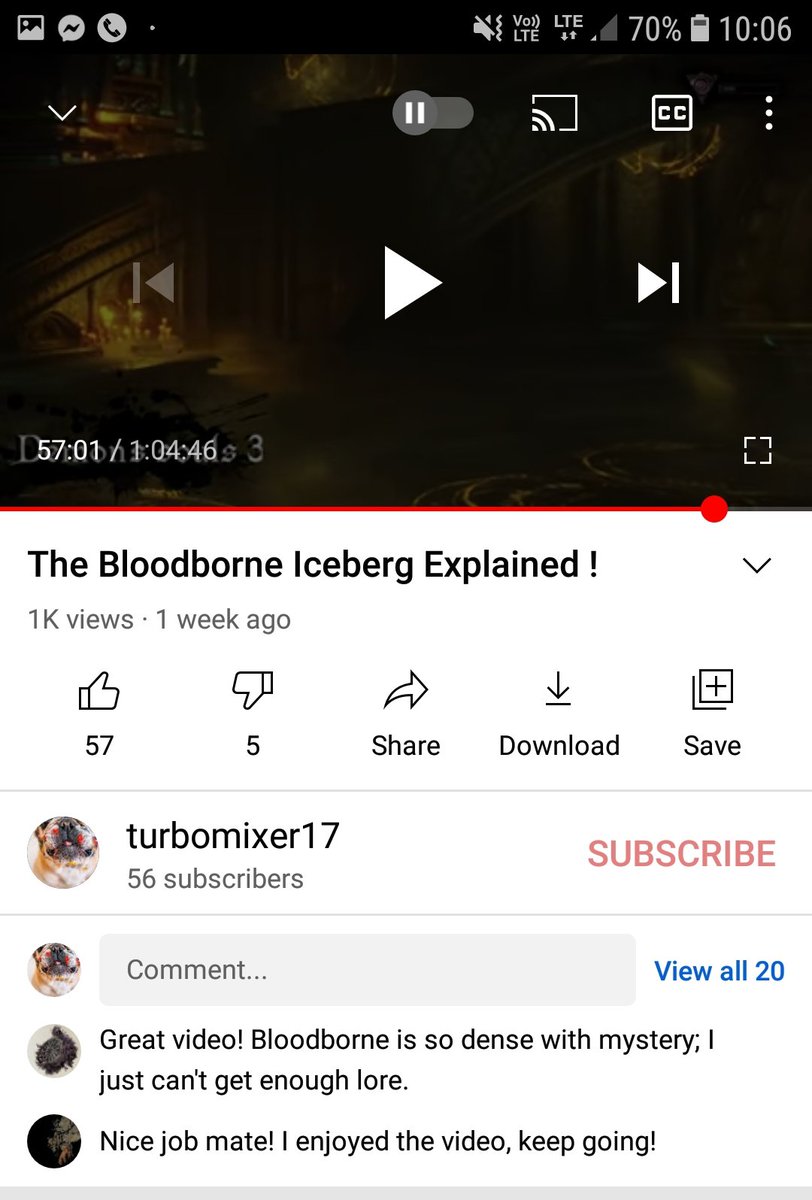 TMixer17's tweet photo. Yeey, my first video on #YouTube to hit 1k views!
https://t.co/70S6FDMwhV

#Bloodborne #iceberg #BloodborneIceberg #YouTuber #indie #Fromsoftware #DarkSouls #game #gamers https://t.co/MEMVebna0X