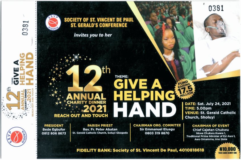 smozu's tweet photo. Support for someone aspiration for further Education.
Support for those seeking medical assistant
Kindly support our Annual charity dinner (fund raising) - Society of St Vincent de Paul (SSVP) St Gerald conference Gbagada.
Give a helping hand.
Many thanks ❤️ https://t.co/4J6fhdqje4