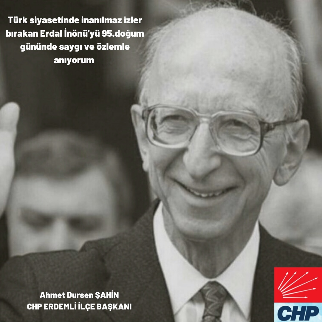 chperdemli33's tweet photo. Dürüst, mütevazı, kibar ve beyefendi kişiliğiyle toplumun her kesiminin saygı duyduğu #Erdalİnönü’yü, saygı ve sevgiyle anıyoruz.

Ahmet Dursen ŞAHİN
Cumhuriyet Halk Partisi Erdemli İlçe Başkanı https://t.co/sZECjcknRx