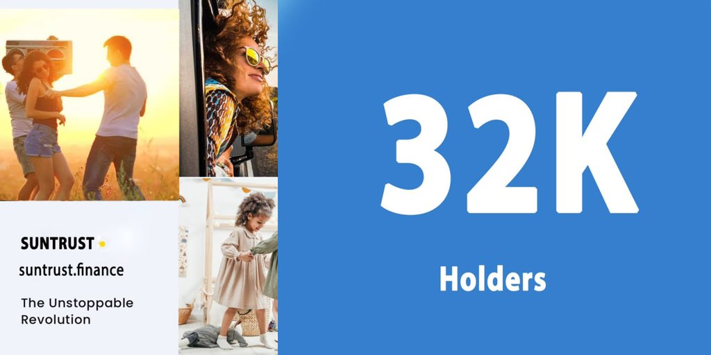 Isn't it this The Unstoppable Revolution? In less than 6 days, we achieved more than 32.000 Holders . In the name of the entire Suntrust team, we thank you all!
#SUNT