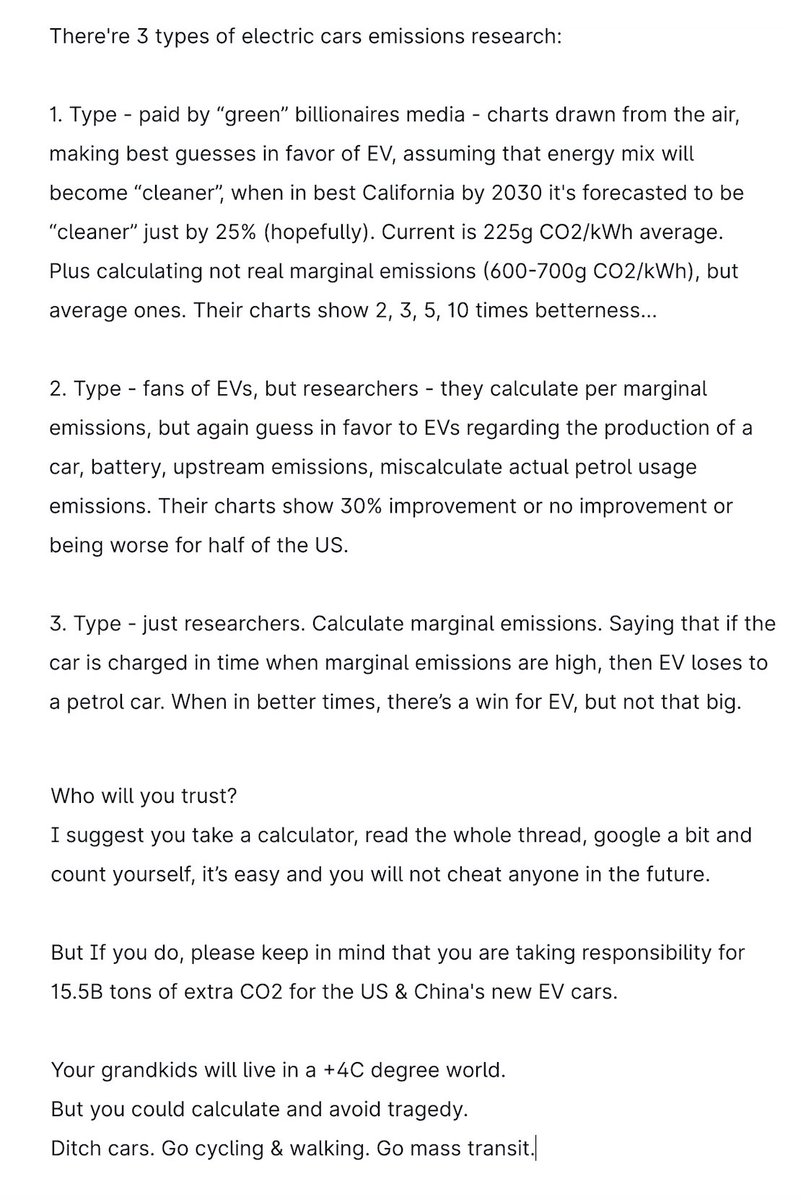 Decarbonization with electric cars is not working. Most research is biased. Take a calculator:3.Type ->  https://bit.ly/2N1SRSl 2.Type ->  http://bit.ly/3t2qlPQ 1.Type ->  http://bit.ly/3bAPRGc 
