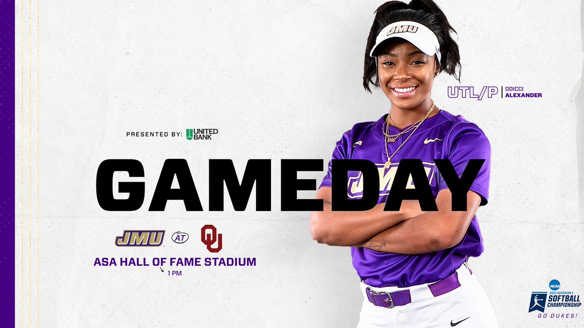 🗣️ Wake up! It's 𝗚𝗔𝗠𝗘𝗗𝗔𝗬

Dukes take on the Sooners in the WCWS Semifinals 👏

🆚 Oklahoma
📍 Oklahoma City, OK
🏟 ASA Hall of Fame Stadium
🕛 1 PM EST
📊 bit.ly/3z3Hfl5
📺 <a href="/espn/">ESPN</a>

#GoDukes | #WCWS