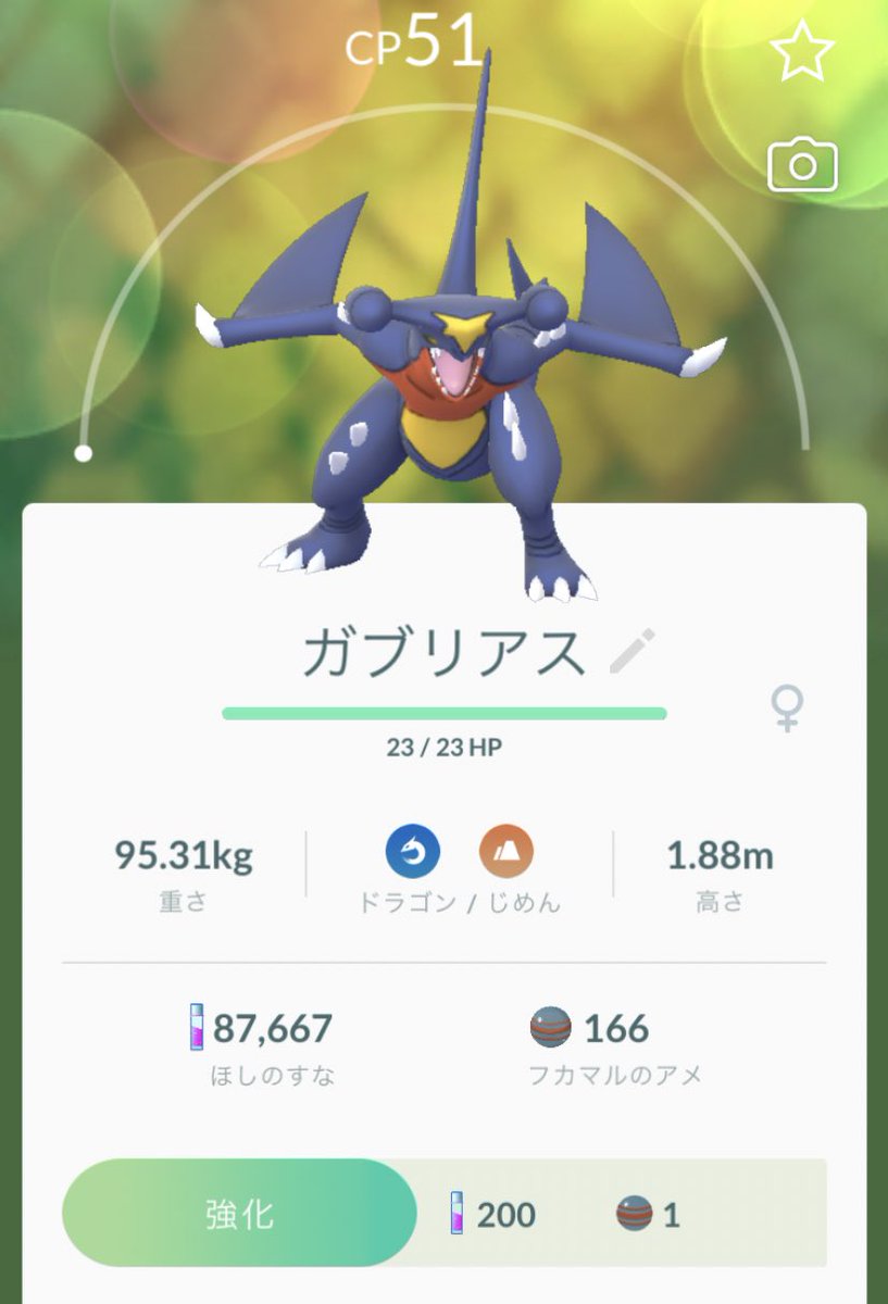 ren_can_fly's tweet photo. あまりにも個体値強いの来ないから1番低いCPでガブリアス作った

#ポケモンGO
#フカマル
#ガブリアス
#CP51 https://t.co/af7bSReHeT