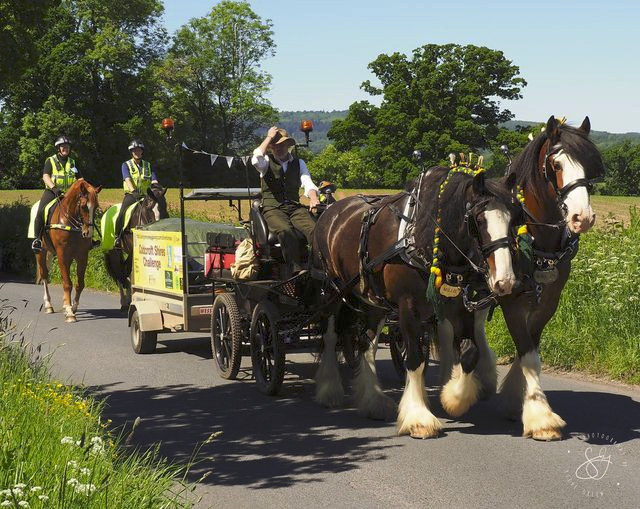 England - Jamie  his shire horses set off on an incredible adventure of 650 miles from his stables in Gloucestershire to Elgin in Scotland to raise funds for a charity very close to his heart. Coldcroft Shires.  Photo-copyright Photography-Steve Green.