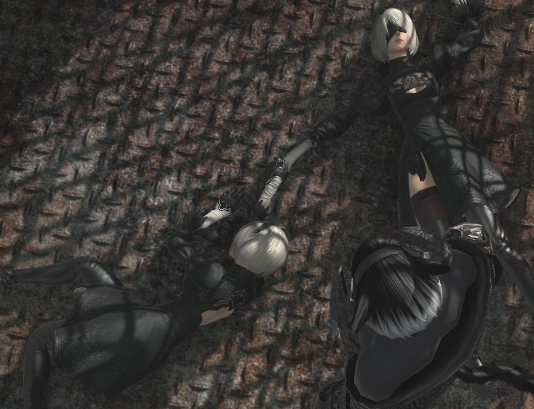 hel_hime's tweet photo. They... hold... hands 🥺
#FFXIV #NieRAutomata #2B #copiedfactory https://t.co/56nun9ijwl