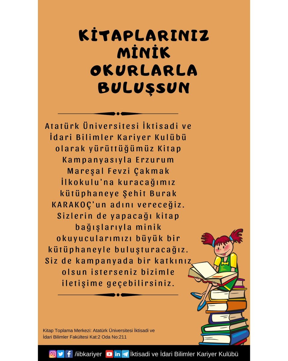 İibkk yeni bir proje içerisinde bu projeye desteklerinizi bekliyoruz.
<a href="/AtauniKariyer/">Atatürk Üniversitesi Kariyer Merkezi</a>
<a href="/atabaum/">ATABAUM</a> 
<a href="/atauni1957/">Atatürk Üniversitesi</a> 
#proje
#iibf 
#cocuklariçin 
#kütüphane