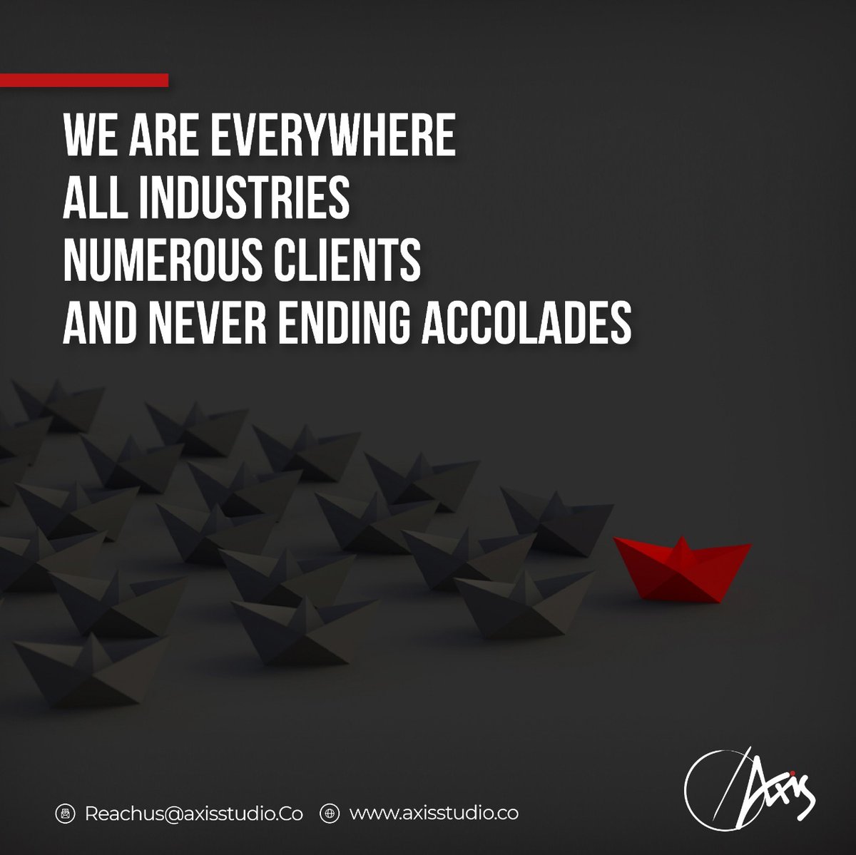AxisStudio05's tweet photo. Axis Studio was named one of the top 10 design agencies by Kyoorius Awards. When over 500 clients trust you across 35 industries, we must be doing something good. #awards #accolades #crossindustry #top10 https://t.co/L21osCnhWP