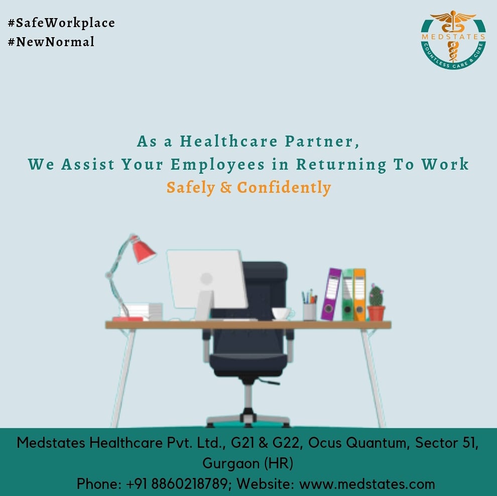 medstates's tweet photo. Medstates Healthcare is here to assist you in creating a safe workplace and help your employees return to work, safely and confidently.

To know more call us at: +91 7027900900, 8860218789

#Medstates #SafeWorkplace #NewNormal #Covid19 https://t.co/HydR4kiAqd