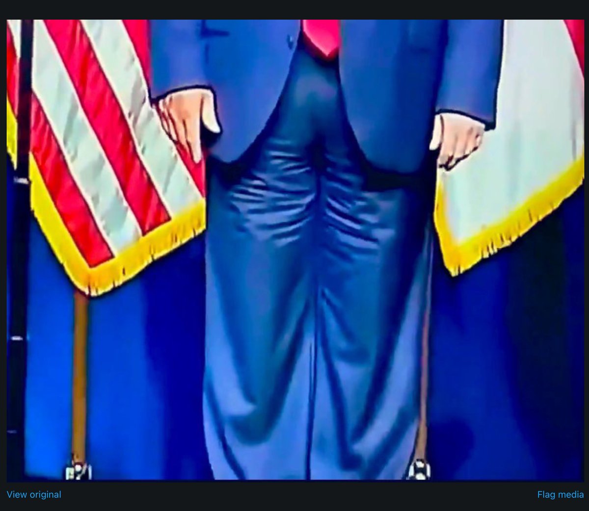 PorcDalmatian's tweet image. So basically @FoxNews refused to air a speech in which a drug-addled #Trump slurred his way through a series of bizarre non-sequiturs, then wet his diaper. 

It’s almost as if someone on the inside told them how bad his condition has become, so they opted out. 
#TrumpNeedsHelp