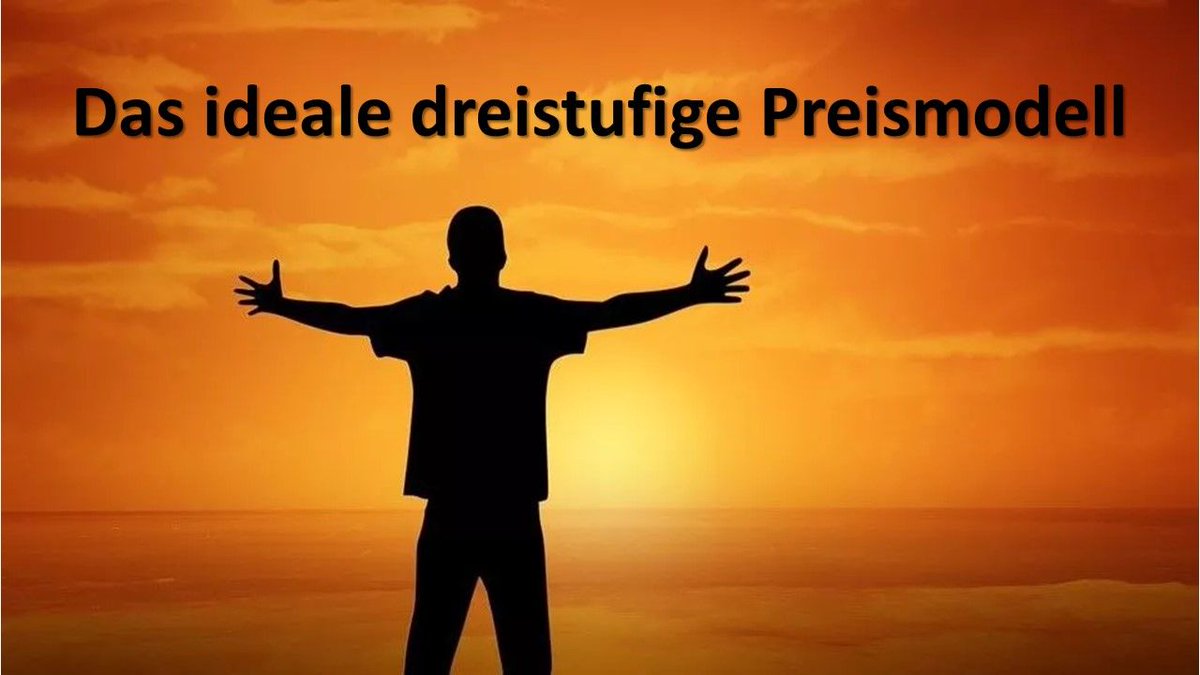 Viele Preismodelle sind in drei Stufen aufgeteilt, zum Beispiel in GOLD, SILBER, BRONZE. 

- Wie erreichen wir, dass Kunden, wie von uns beabsichtigt, den mittleren Preis kaufen?

- Was ist die richtige Spreizung?

Ich stelle hier mein Modell vor: buff.ly/3bwxnGu