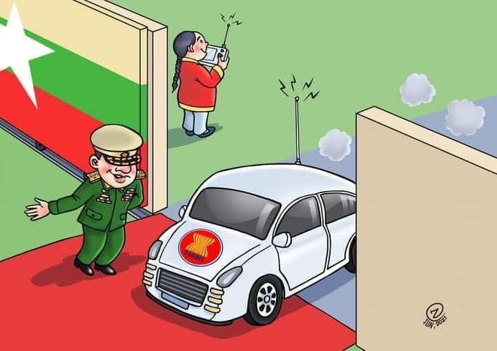 Every action taken by <a href="/ASEAN/">ASEAN</a> is orchestrated by China who once said #WhatsHappeningInMyanmar is the internal affair. Both China &amp; ASEAN have officially become the accomplice of Myanmar Military Junta’s ruthless massacre.  #RejectCoupRejectASEAN 
#HearTheVoiceOfMyanmar
#June6Coup