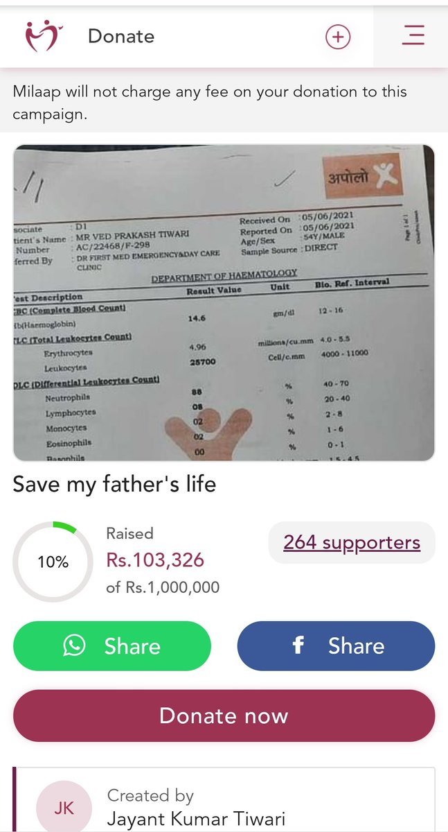 Shushant1922's tweet photo. @Rofl_Vishvas @DrKumarVishwas *PLEASE DON'T SKIP!!*👆🏻👆🏻

Need your help, please do share and donate as much as you can, its the matter of life of someone..🙏🙏
PLEASE..🙏🙏 https://t.co/8dUREEMpu6
