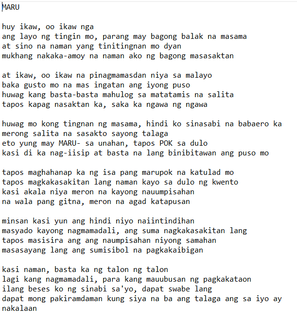 MARU
-SupladongBolpen
(nag-iisip pa prin)