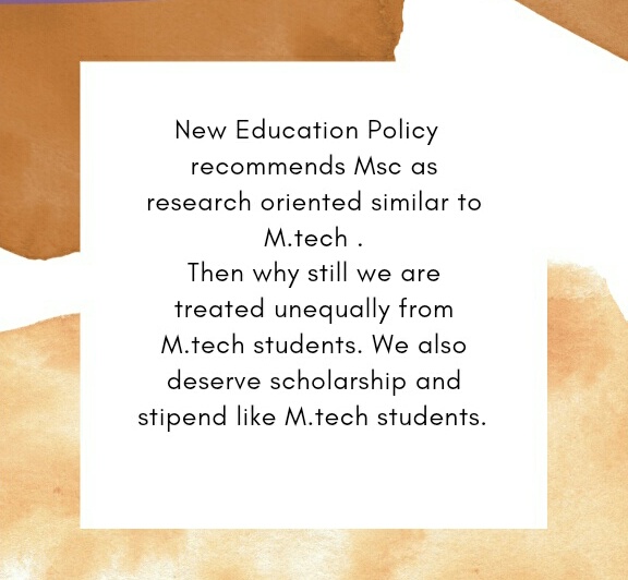 1403Rahul's tweet photo. @Pksirmotivator @PMOIndia @EduMinOfIndia Msc students in IIT's and NIT's should also get stipends and scholarships like Mtech students, since we also make equal efforts like them.

@NITJaipur

@EduMinOfIndia

@DrRPNishank

@Divyans88526673

@Mr_SaPie

#JusticeForMscStudents
#StipendForMscStudents
#IstandWithMscStudents https://t.co/wO9oWear4a