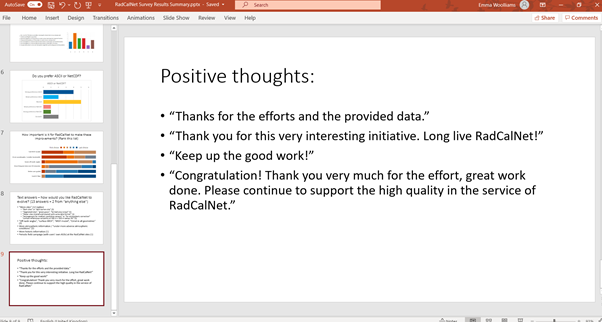 EmmaWoolliams's tweet image. Summarising the results of the #RadCalNet users' survey before the workshop later this week. Really gratifying to see these comments (and interesting to see the other responses - very small preview there...). Survey still open at: forms.office.com/r/8VQJ5Bz4R8