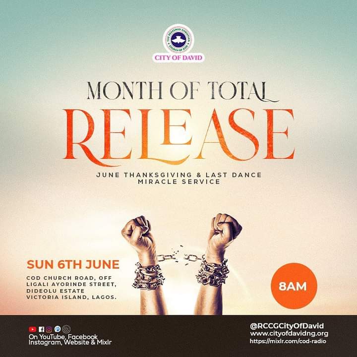 RCCGCityofDavid's tweet photo. We're set to receive from GOD as @PastorID is ministering.
Join us via https://t.co/jJcN9Ip8Fw
#CODThanksgivingService #CODLastDance
Month Of #TotalRelease https://t.co/tmRzalZAAx