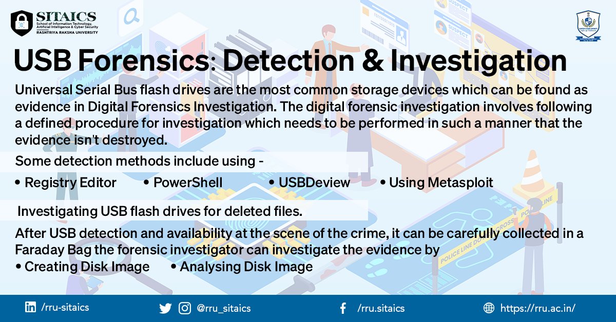 rru_sitaics's tweet photo. USB forensics involves investigating and analysing storage devices that are found at the crime scene. Advanced forensic teams take it away as a sample to gain key insights about the attack.
-
#Forensic #USB #Metaspoilt #Powershell #DiskImage #Cybersecurity #Infosec https://t.co/trFHMNuarc