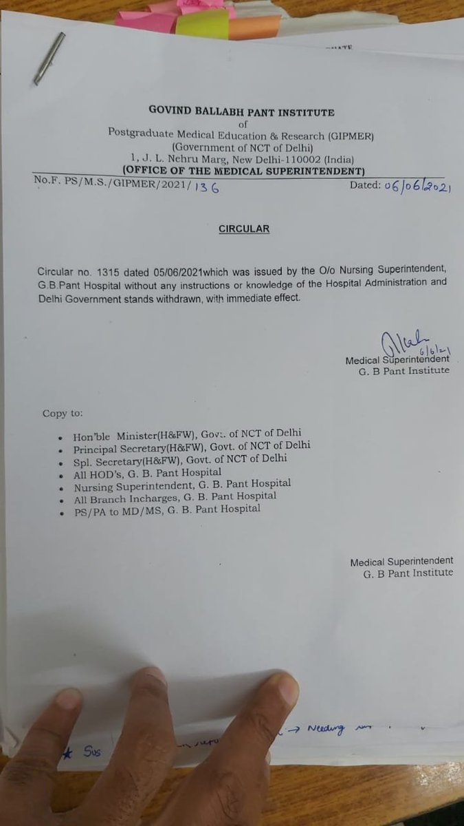 ANI on Twitter "Circular directing nursing staff to communicate only