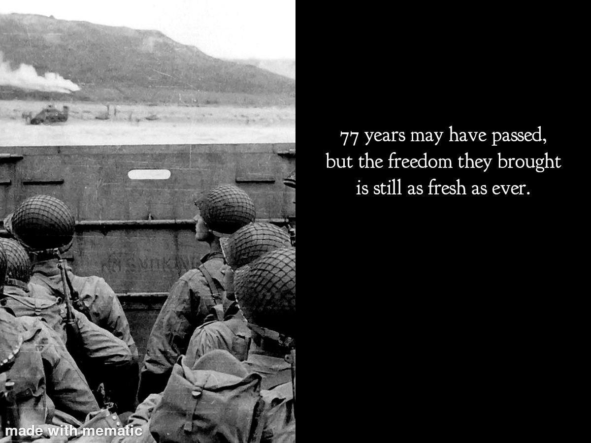 June 6, 1944 when ordinary people stormed a heavily fortified beachhead and began freeing Fortress Europa.

#dday77 #dday75thanniversary #ddlandings #jdsalinger #ddayhistory #normandy #normandybeach #utahbeachnormandy #swordjunogoldomahautah #worldwar2 #downwithhitler