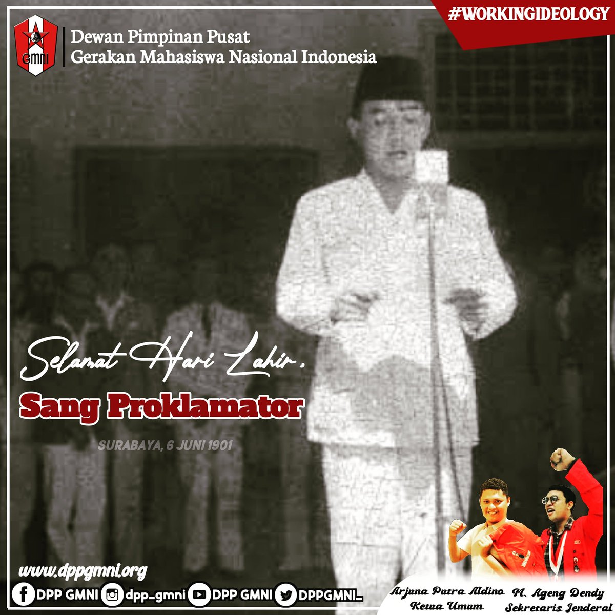 Ia seorang agamis, seorang nasionalis, seorang sosialis. Ia Sang Proklamator. Selamat hari lahir, Bung. Merdeka!

#WorkingIdeology #BungKarno #Marhaenisme #SangProklamator