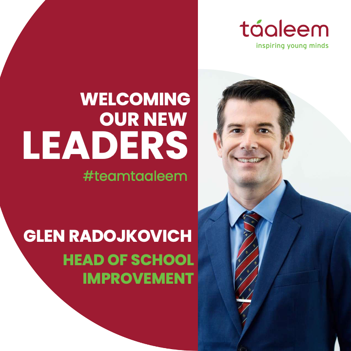 A big #TeamTaaleem welcome to Glen Radojkovich, Head of School Improvement.

"Students come first. I'm a big believer in Aristotle's expression: Education of the mind, without education of the heart, is no education at all." 

#ProudlyTaaleem #InspiringYoungMinds