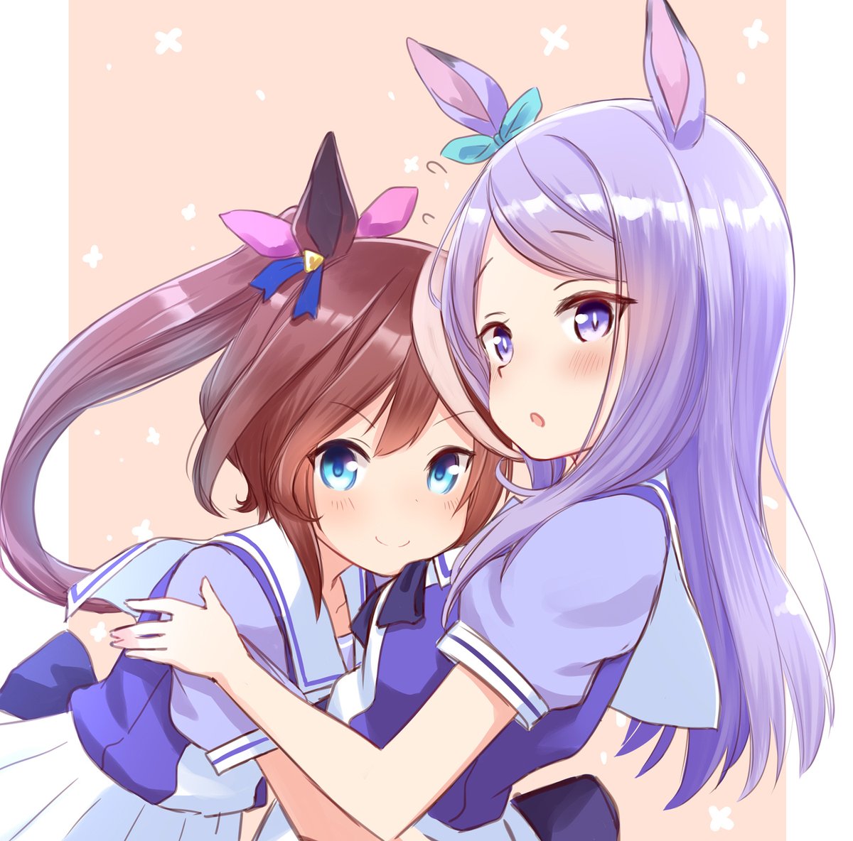 メジロマックイーン(ウマ娘) ,トウカイテイオー(ウマ娘) 「永遠の仲良しライバル
#ウマ娘 」|れつまるくん＠野宴野郎のイラスト
