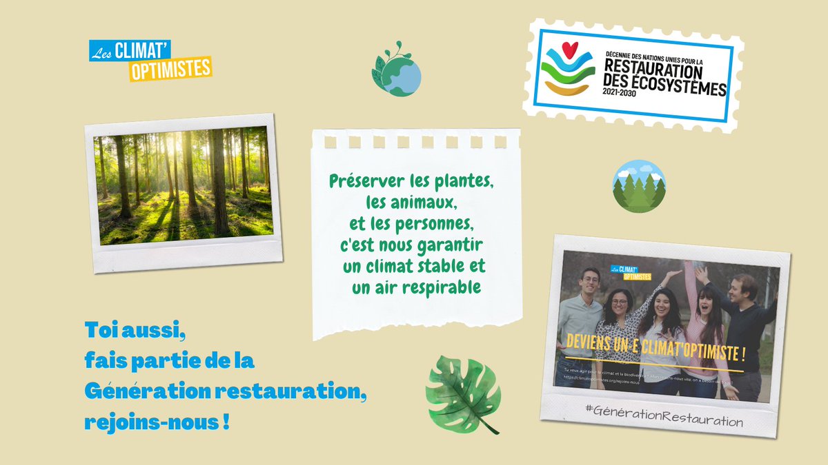 🌳 Hier, c'était le lancement la Décennie 2021-2030 des Nations unies pour la restauration des écosystèmes
✅ CleanUp, conso' responsable et plaidoyer: nous, on a déjà notre programme de restauration pour 10 ans
Rejoins-nous! 🌿🌏☀️ #GénérationRestauration
climatoptimistes.org/fr/decennie-de…