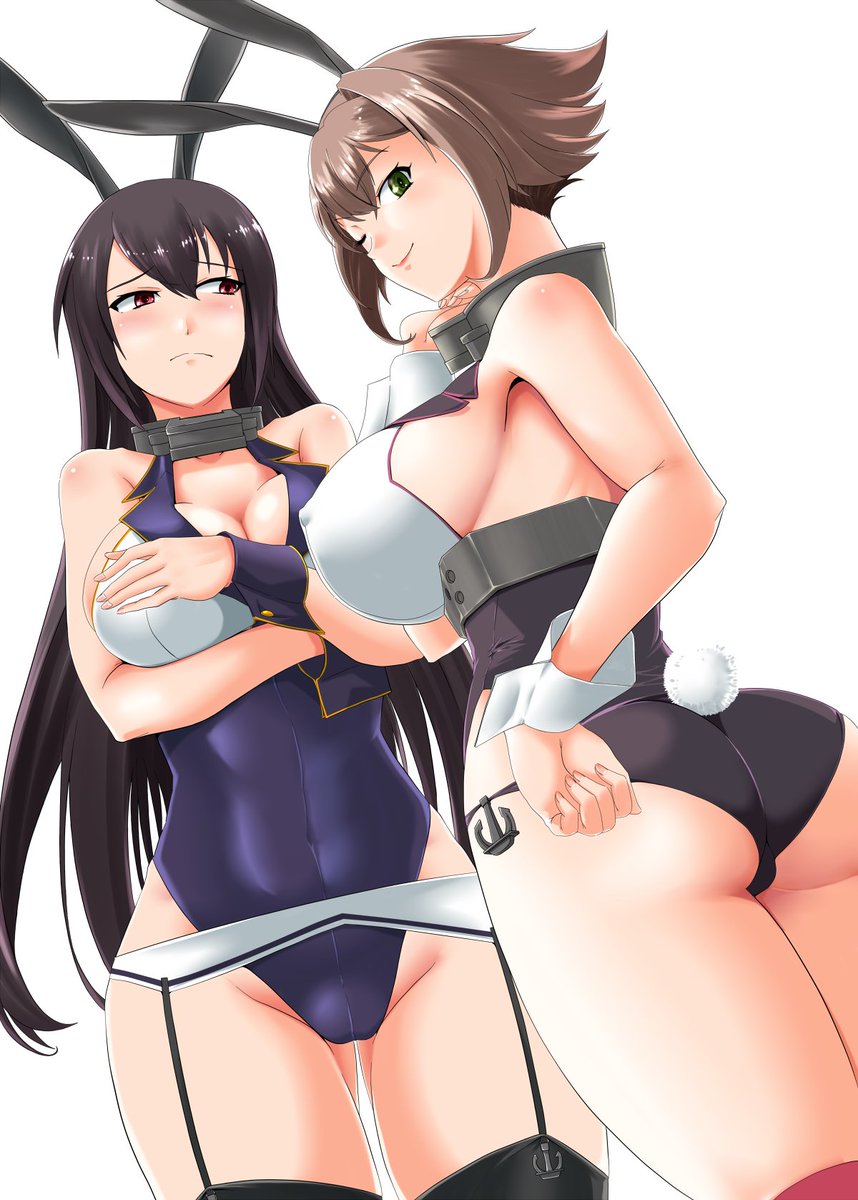 アイオワ(艦これ) ,陸奥(艦隊これくしょん) 「ペアでむつむつ #むつむつの日 」|桐木春臣のイラスト