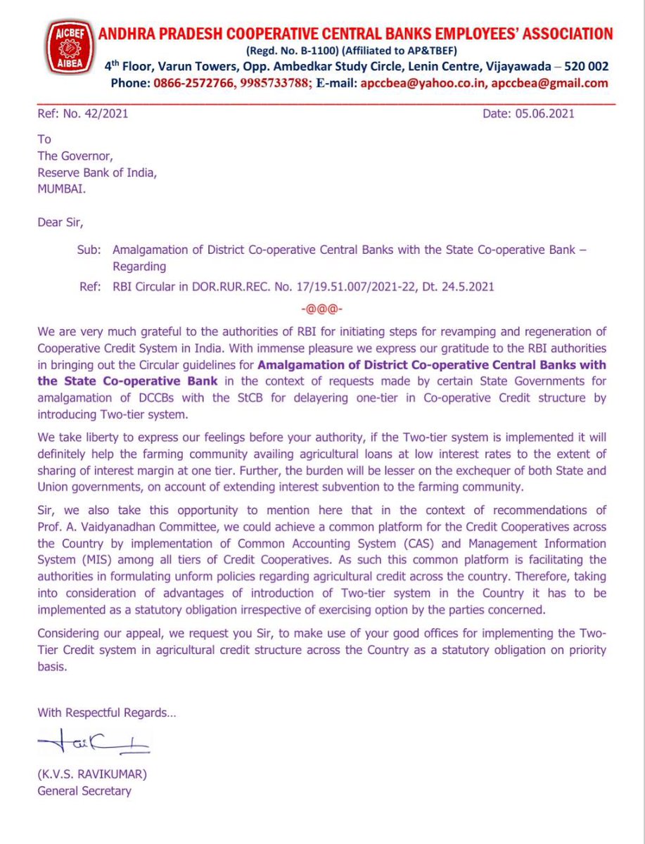 apccbea's tweet photo. Much thankful for your valueable contribution in the implementation for the amalgamation of District Cooperative Central Banks with the State Cooperative Banks as per the guidelines issued by RBI for the II-Tier system. @RBI @NABARDOnline https://t.co/j70lUIXAoc