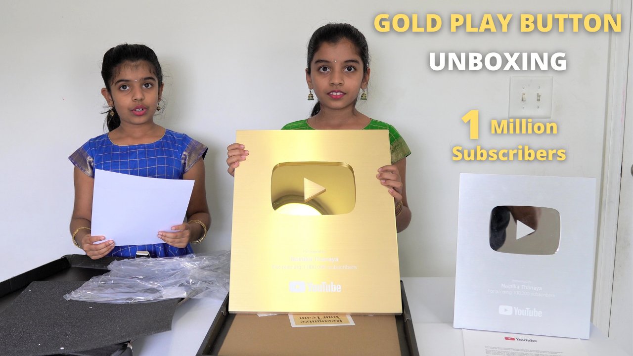 Nainika Thanaya on X:  GOLD PLAY BUTTON, Unboxing