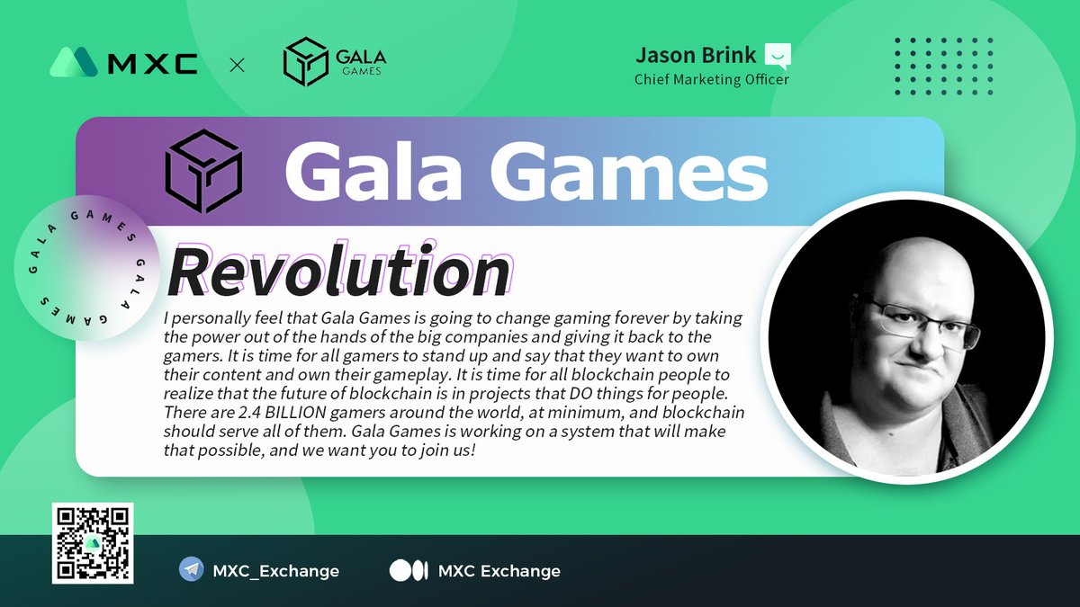 MEXC's tweet photo. “Revolution” is the word Jason Brink used to describe their project @GoGalaGames
Check the full recap of the #AMA if you missed the live one we did with Jason Brink👇
https://t.co/KsOm9prWym
#MXCRecaps #MXCExchange #crypto #galagames #GALA https://t.co/b7JVWAgWVA