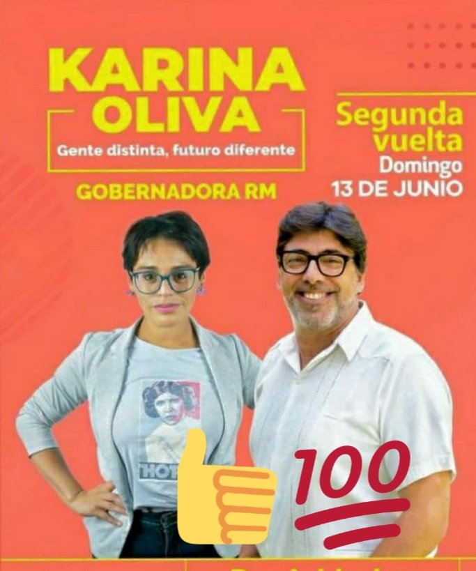 GminisDiaz1's tweet photo. #SeguimosAvanzando junto a @karina_ol  como gobernadora por la Región Metropolitana  y @danieljadue  como Presidente de Chile. 
#JadueMeDaConfianza 
#JaduePresidente 
#KarinaOlivaGobernadora 
Con todo si no pá que, Vamos a cambiar Chile todos juntos https://t.co/hBMQtM066B