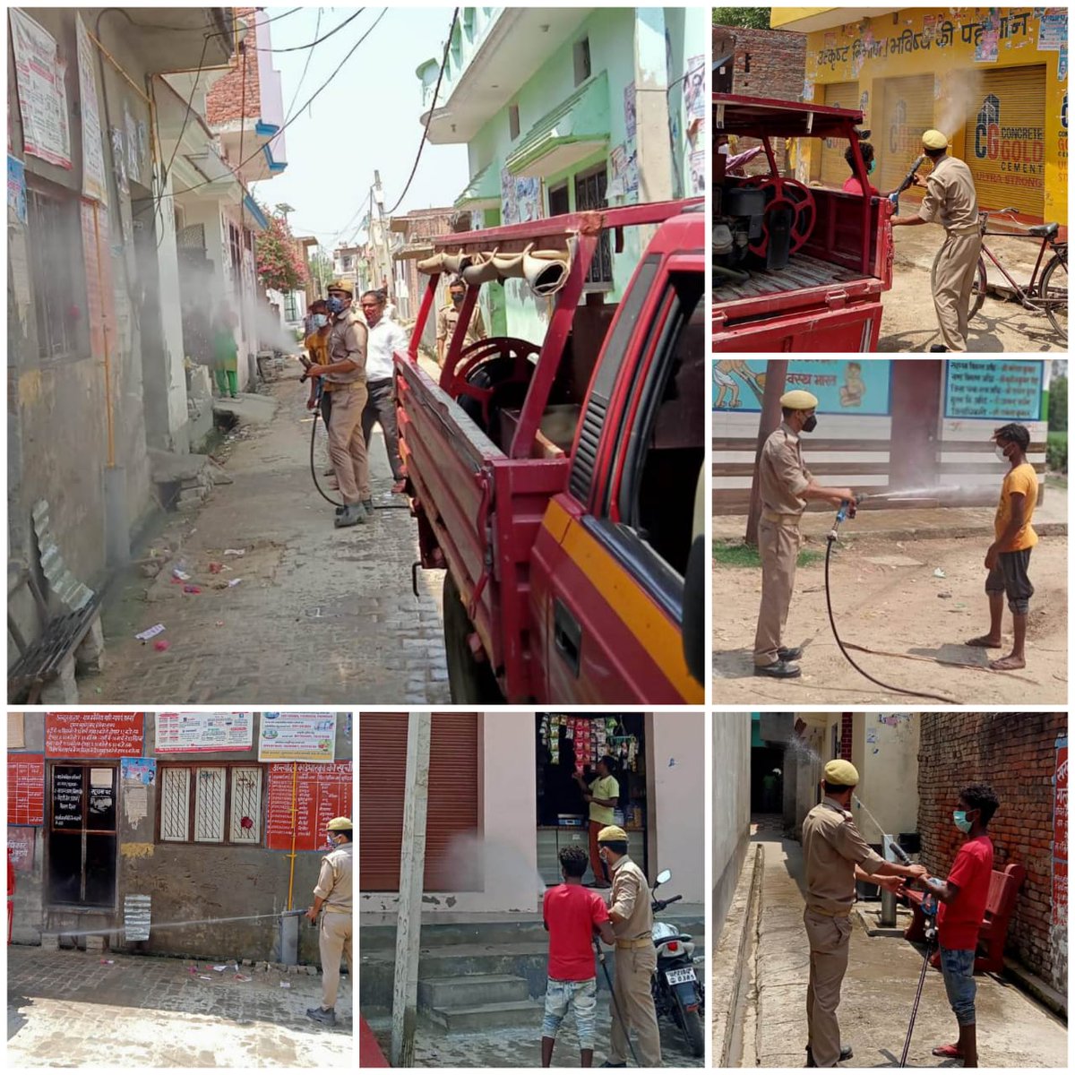 moradabadpolice's tweet photo. कोविड-19 के दृष्टिगत अग्नि शमन कर्मियों @moradabadpolice व नगर निगम स्वास्थ्य विभाग की संयुक्त टीम द्वारा जनपद के 14 स्थानों पर सेनेटाईजेशन किया गया। #UPPolice @Uppolice @dgpup @adgzonebareilly @digmoradabad @AmitKAnandIPS https://t.co/dhFR5emORW
