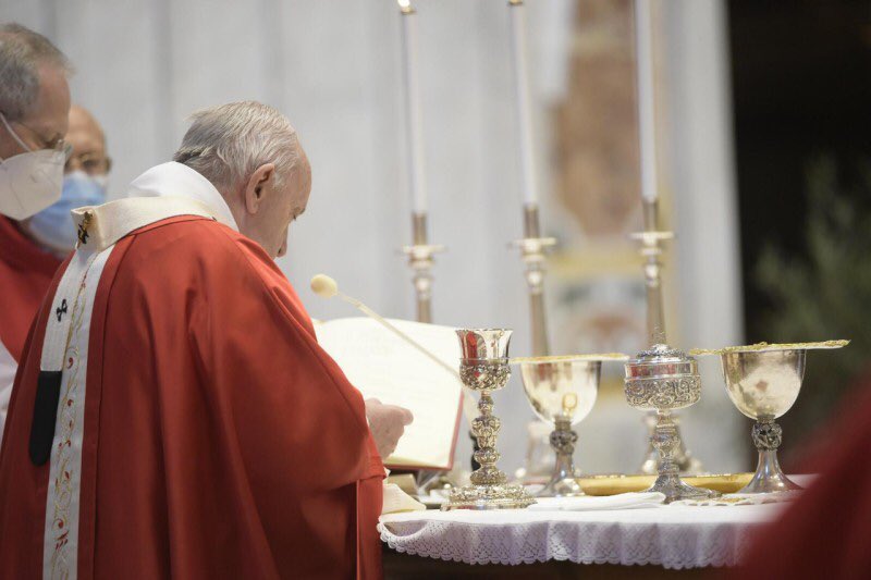 The Eucharist, source of love for the life of the Church, is the school of charity and solidarity. Those who are nourished by the Bread of Christ cannot remain indifferent to those who do not have their daily bread. #CorpusDomini  - Pope Francis
